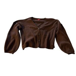 Guess Chocolate Button-Up Cardigan